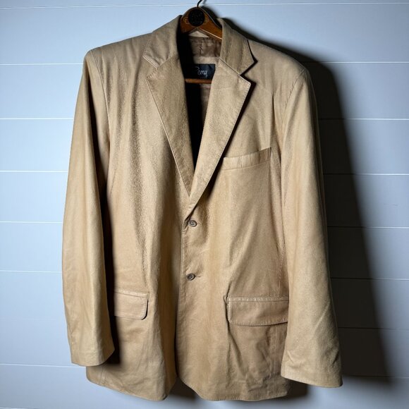 Vintage 70's Remy Light Tan Soft Leather Jacket Size 44 Excellent